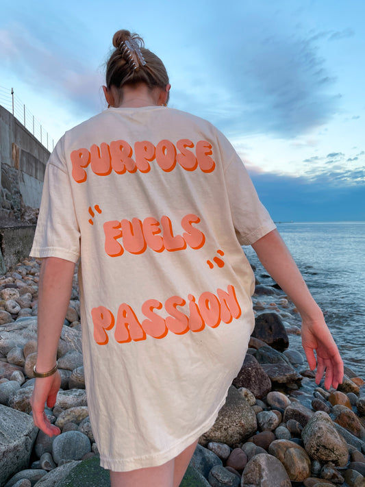 purpose fuels passion, graphic tshirt, mindset over matter, growth mindset, comfort colors